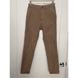 Rag & Bone Pants Mens Sz 29 Tan Brown Canvas Slim Leg Button Fly Cotton USA